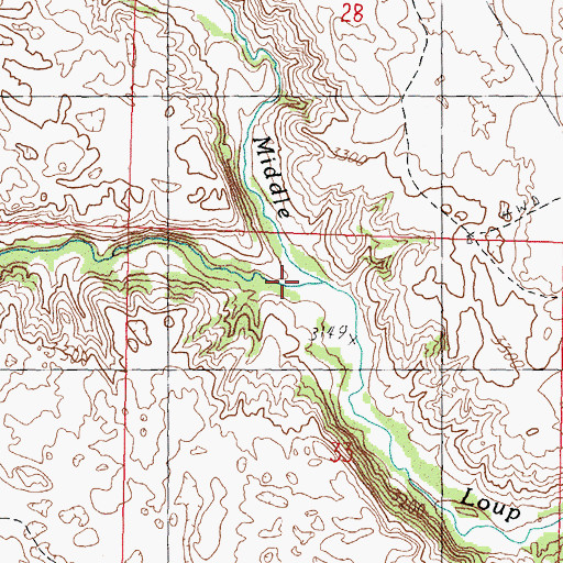 Topographic Map of South Branch Middle Loup River, NE