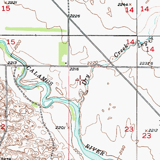 Topographic Map of Calamus Reservoir, NE