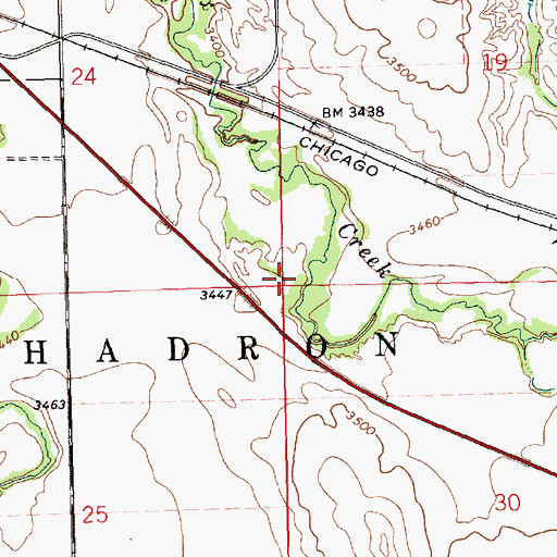 Topographic Map of KZNE-AM (Chadron), NE