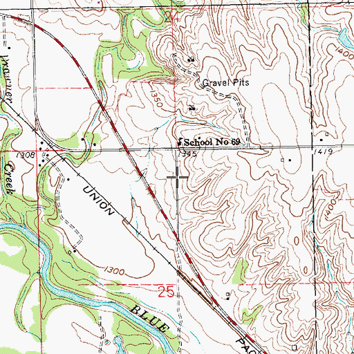 Topographic Map of KGMT-AM (Fairbury), NE
