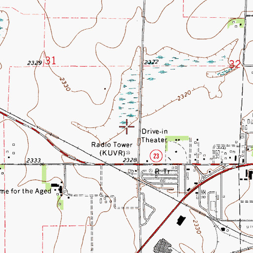 Topographic Map of KUVR-AM (Holdrege), NE