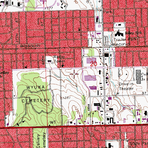 Topographic Map of KFOR-AM (Lincoln), NE