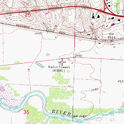 Topographic Map of KBRL-AM (McCook), NE