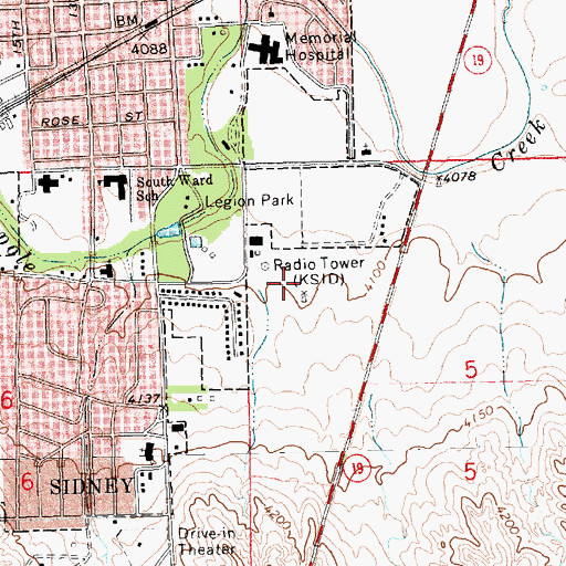 Topographic Map of KSID-AM (Sidney), NE