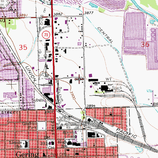 Topographic Map of KOAQ-AM (Terrytown), NE