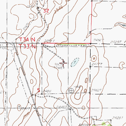 Topographic Map of KVSH-AM (Valentine), NE