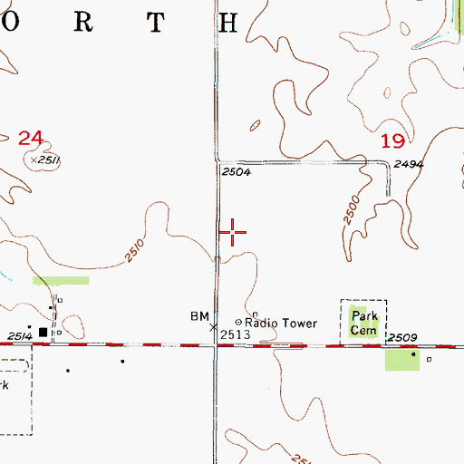 Topographic Map of KBRB-FM (Ainsworth), NE