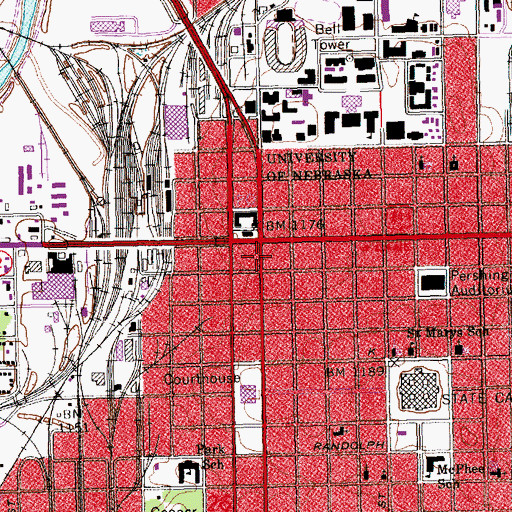 Topographic Map of KZUM-FM (Lincoln), NE