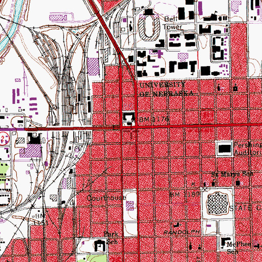 Topographic Map of KMXA-FM (Lincoln), NE
