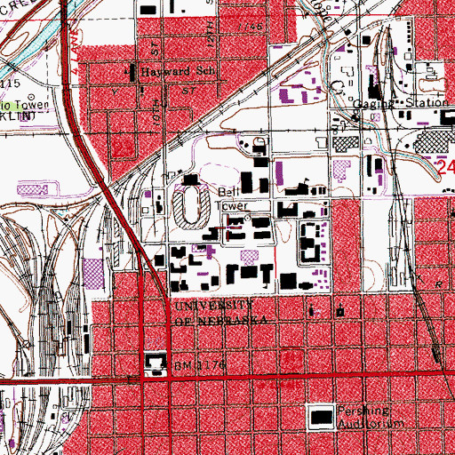 Topographic Map of KRNU-FM (Lincoln), NE