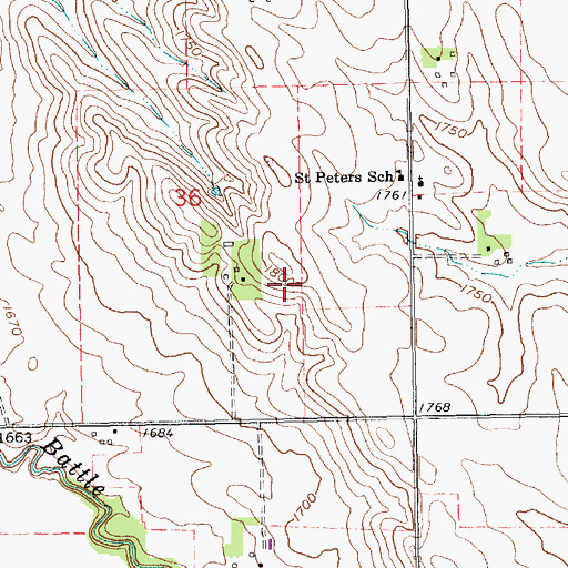 Topographic Map of KNEN-FM (Norfolk), NE