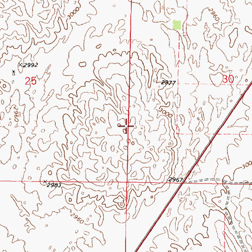 Topographic Map of KELN-FM (North Platte), NE