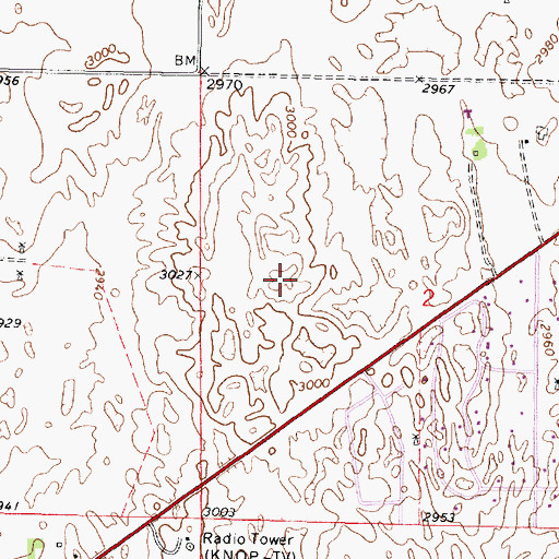 Topographic Map of KXNP-FM (North Platte), NE