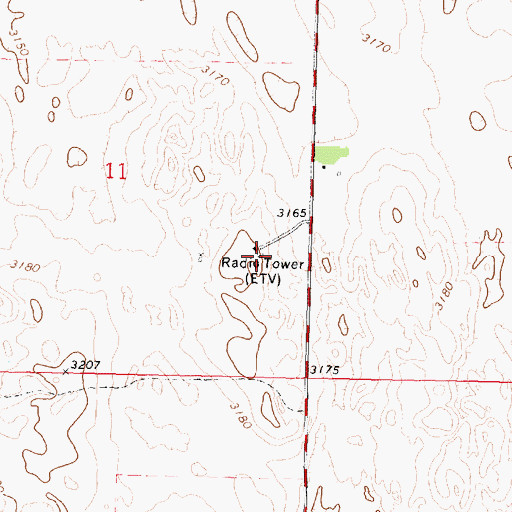 Topographic Map of KHNE-FM (North Platte), NE