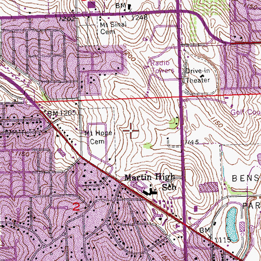 Topographic Map of KKVU-FM (Omaha), NE