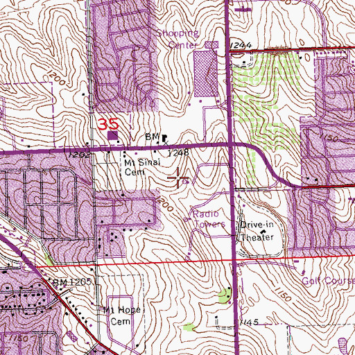 Topographic Map of KEZO-FM (Omaha), NE