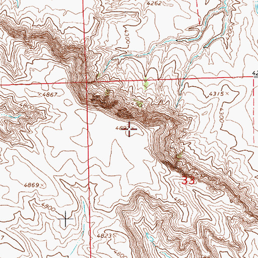 Topographic Map of KMOR-FM (Scottsbluff), NE