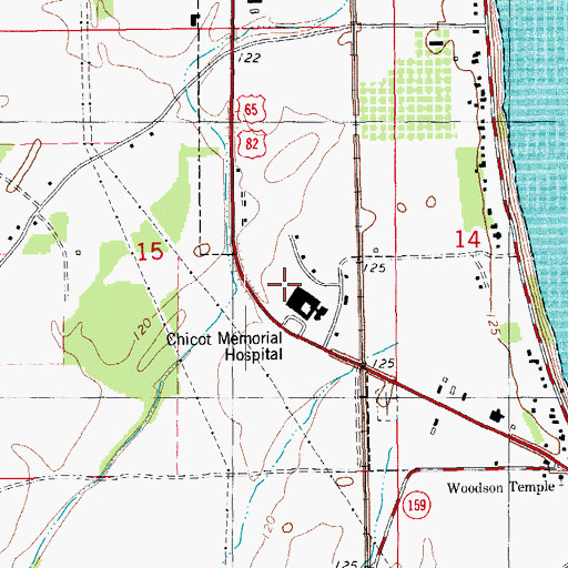 Topographic Map of Chicot Memorial Hospital Heliport, AR