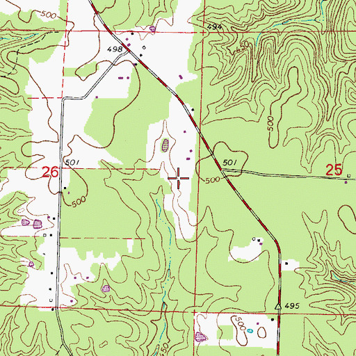Topographic Map of Gillespie Strip, AR