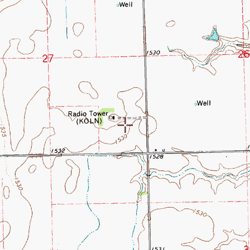 Topographic Map of KOLN-TV (Lincoln), NE