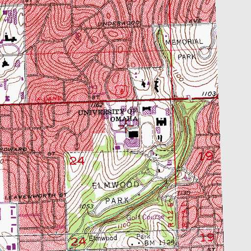 Topographic Map of KYNE-TV (Omaha), NE