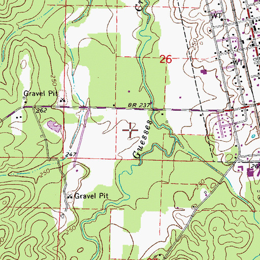Topographic Map of Katheryn's Landing Airport (historical), AR
