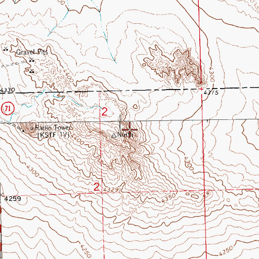 Topographic Map of KSTF-TV (Scottsbluff), NE