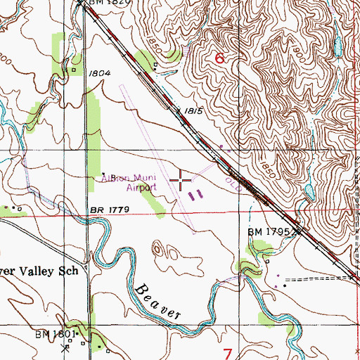 Topographic Map of Albion Municipal Airport, NE