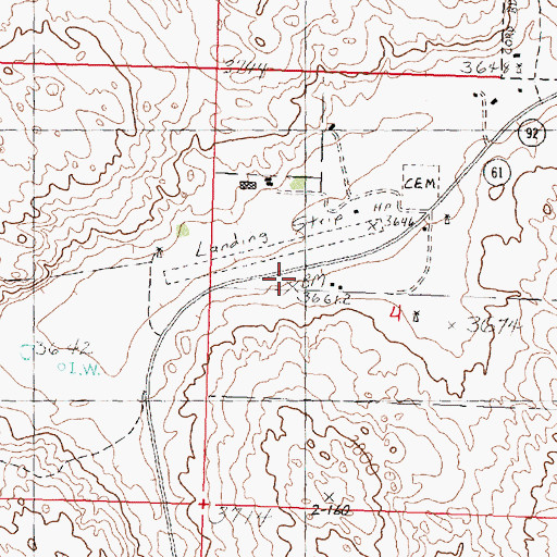 Topographic Map of Arthur Municipal Airport (historical), NE