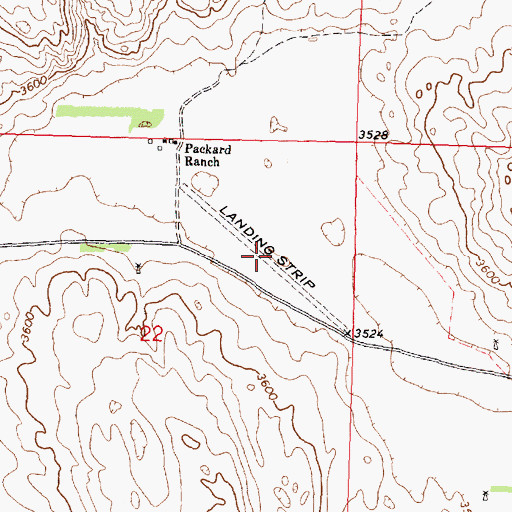 Topographic Map of Packard Ranch Airport (historical), NE