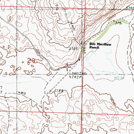 Topographic Map of Merrihew Airport, NE