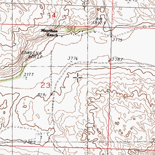 Topographic Map of Merry Airport (historical), NE