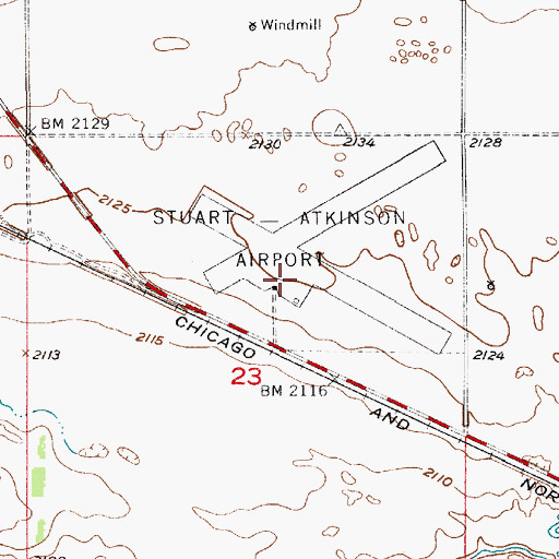 Topographic Map of Stuart-Atkinson Municipal Airport, NE