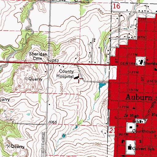 Topographic Map of Nemaha County Hospital Heliport, NE