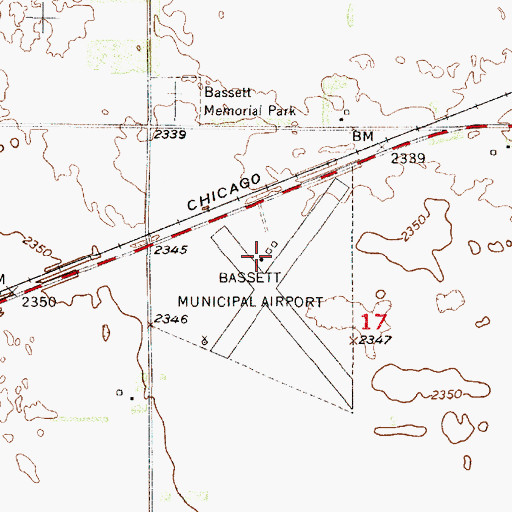 Topographic Map of Rock County Airport, NE