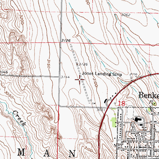 Topographic Map of Jones Airport, NE