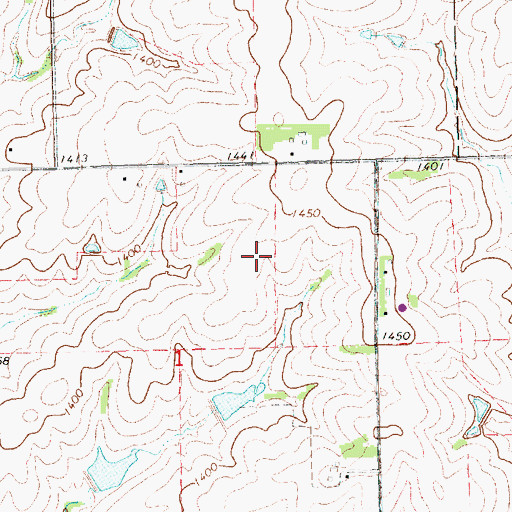 Topographic Map of Stewart Field Airport (historical), NE