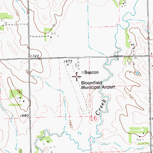 Topographic Map of Bloomfield Municipal Airport, NE