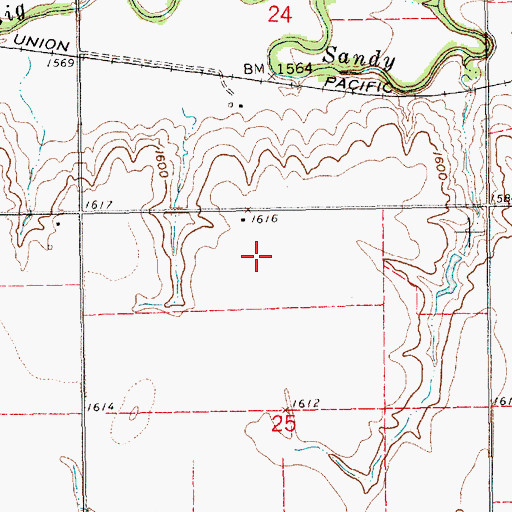 Topographic Map of Folkerts Airport, NE
