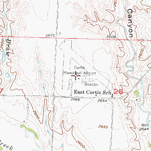 Topographic Map of Curtis Municipal Airport, NE