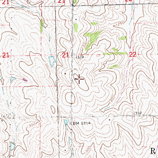 Topographic Map of Hall-Feld Airport, NE