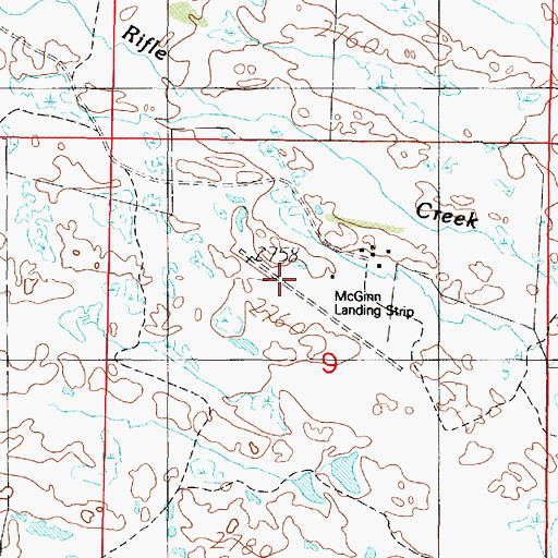 Topographic Map of Mc Ginn Ranch Airport, NE