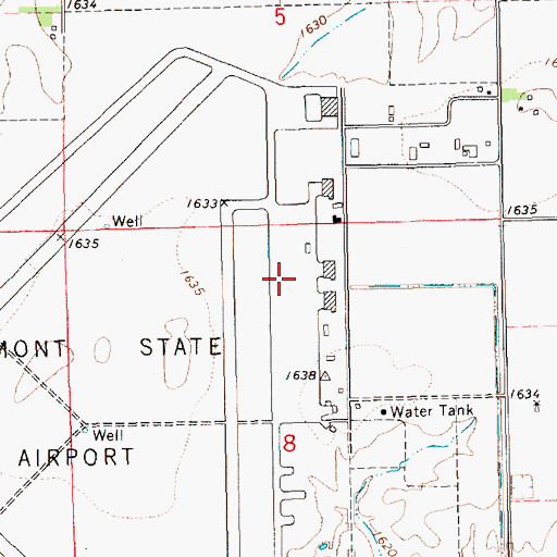 Topographic Map of Fairmont State Airfield, NE