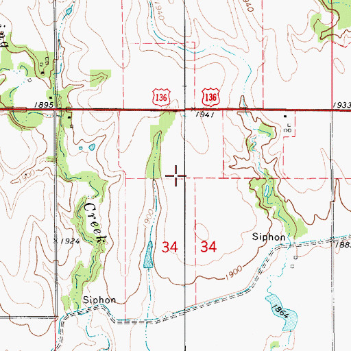 Topographic Map of Smith Airport (historical), NE
