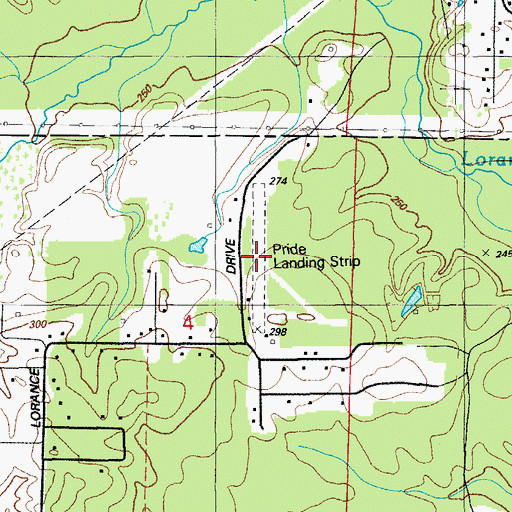 Topographic Map of Prides Airport (historical), AR