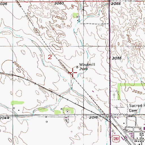 Topographic Map of Greeley Municipal Airport, NE
