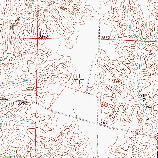 Topographic Map of Beebe Airport (historical), NE
