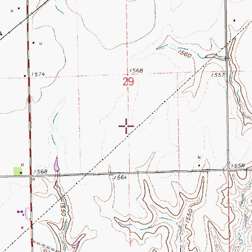 Topographic Map of Dog Leg Airport (historical), NE