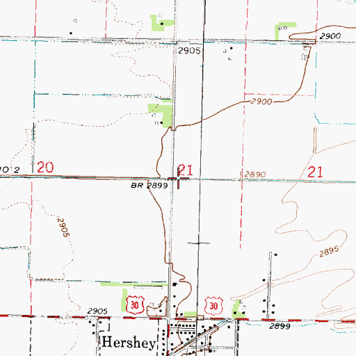 Topographic Map of George Airport (historical), NE