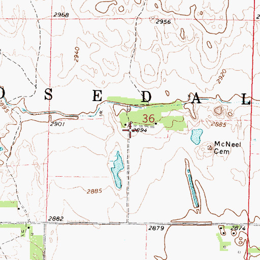 Topographic Map of Evans Ranch Airport, NE